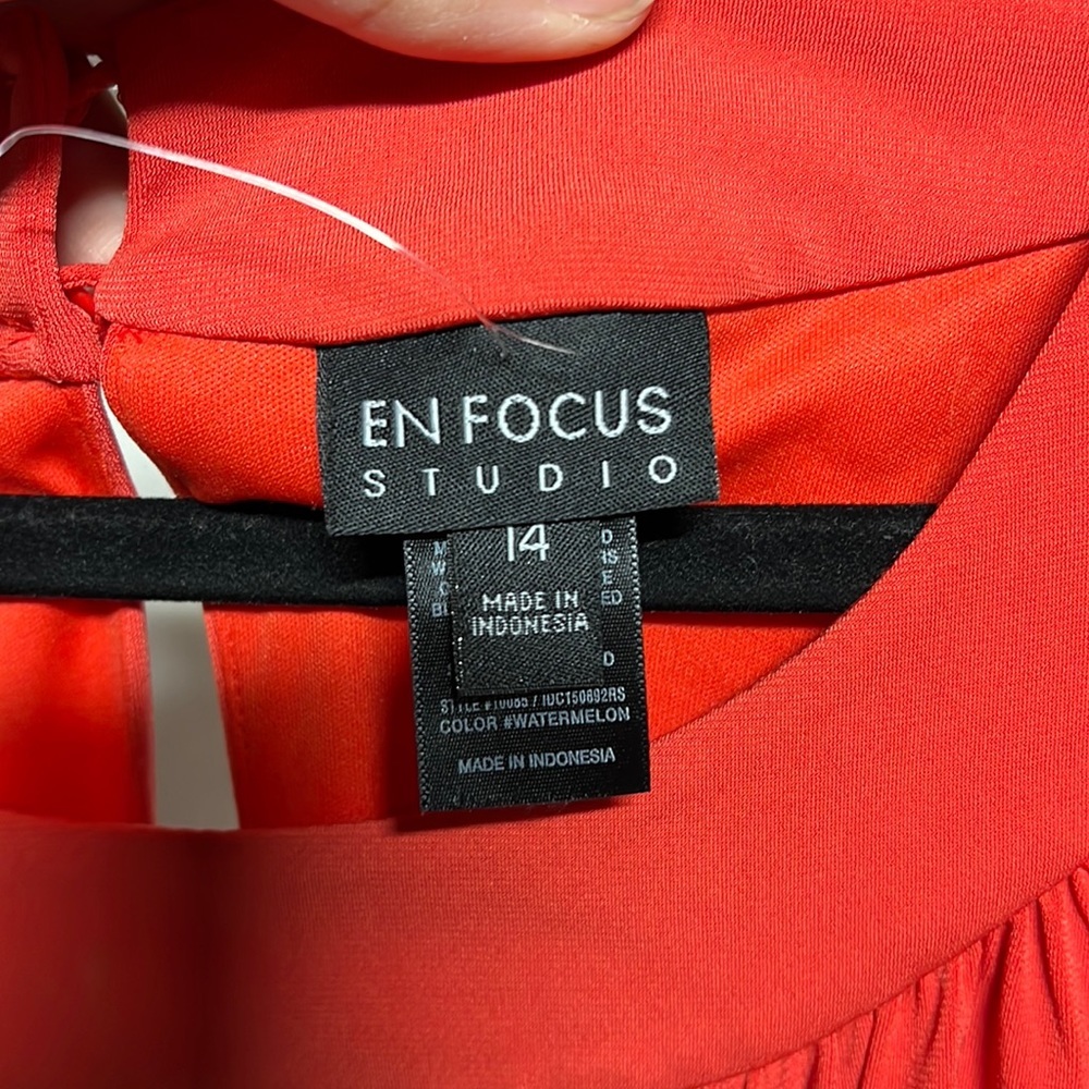 Enfocus Studio Sleeveless Halter Top Maxi Dress Orange Womens Size 14 - Picture 9 of 15